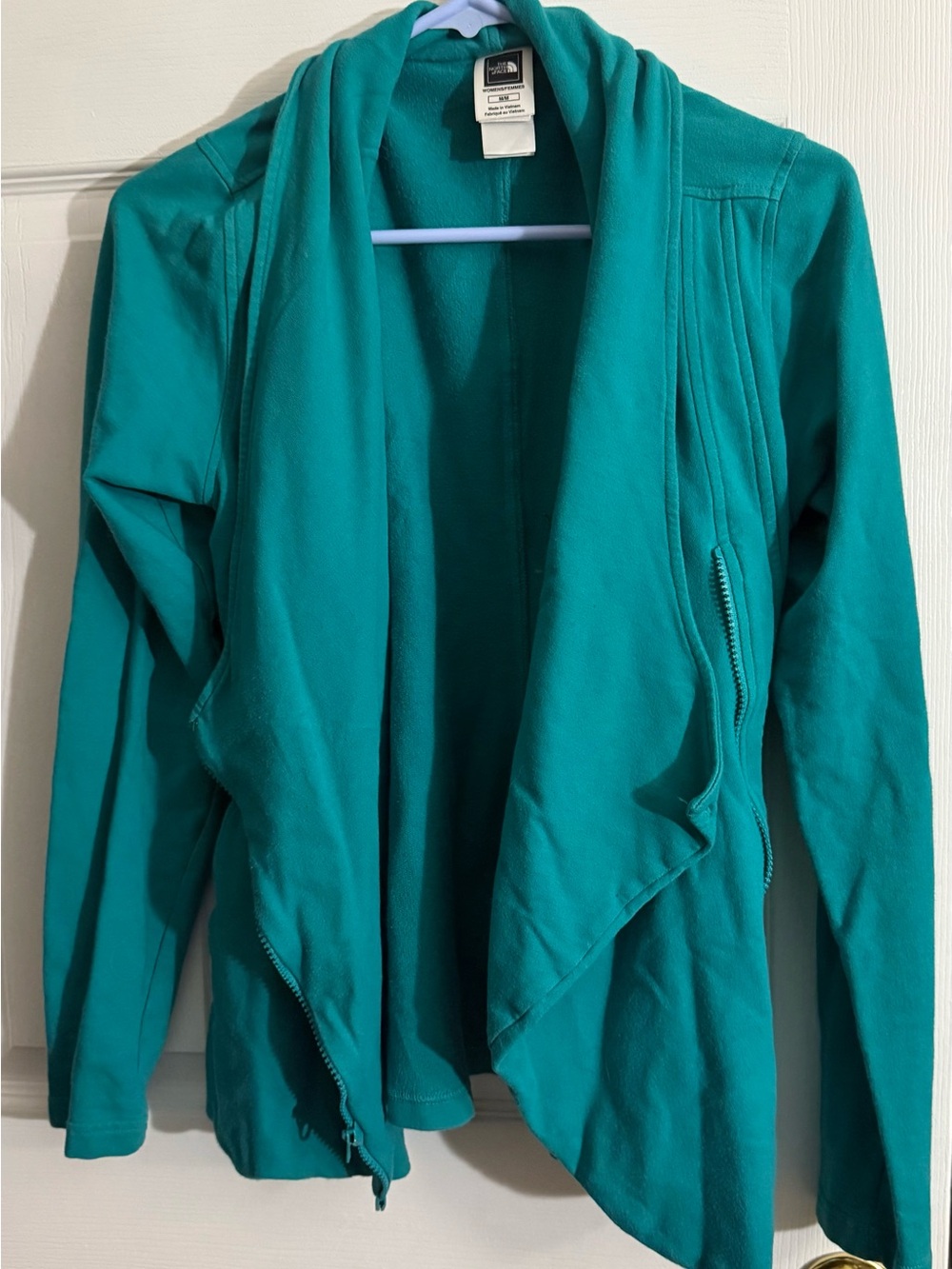 The North Face Women's Teal Draped Open-Front Cardigan M